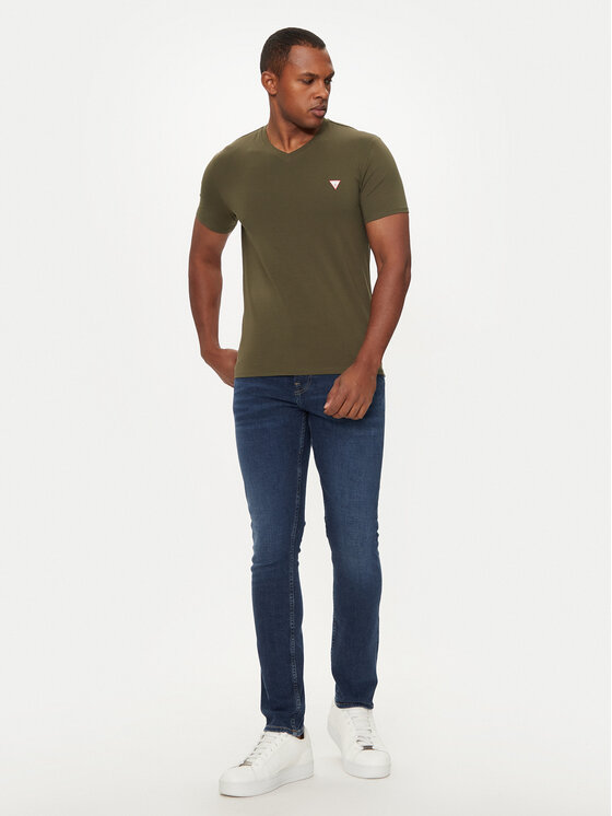 Guess Guess Tričko M2YI32 J1314 Zelená Slim Fit