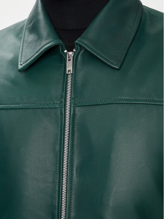 Serge Pariente Serge Pariente Lederjacke Amos Grün Regular Fit