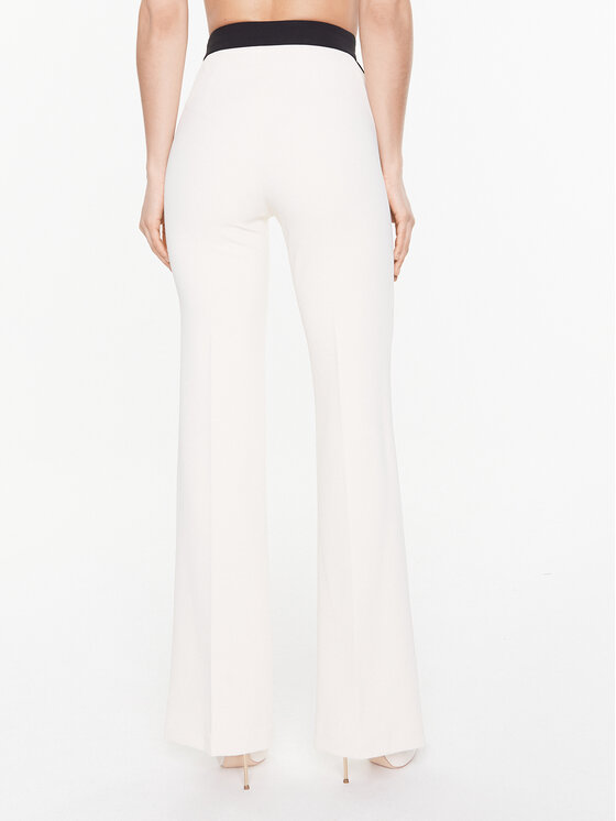 Pantaloni di tessuto PA-044-31E2-V280 Écru Flare
