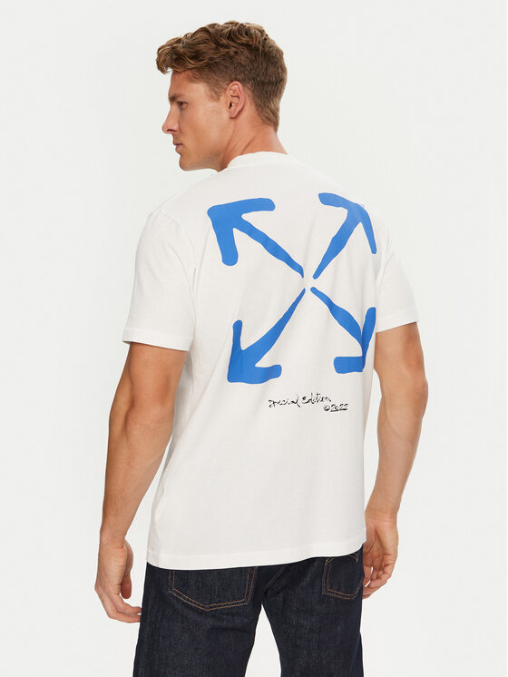 Off-White Off-White T-Shirt OMAA027T22JER0070145 Biały Regular Fit