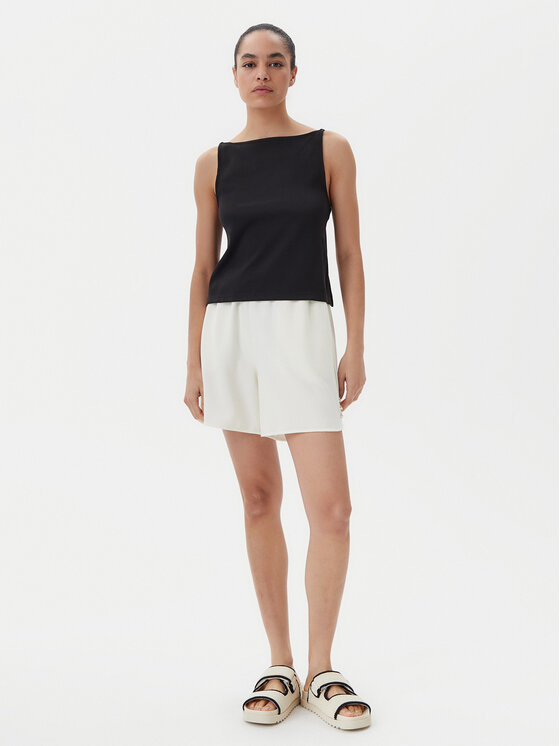 Liu Jo Liu Jo Kratke hlače iz tkanine TA5227 J4869 Écru Relaxed Fit