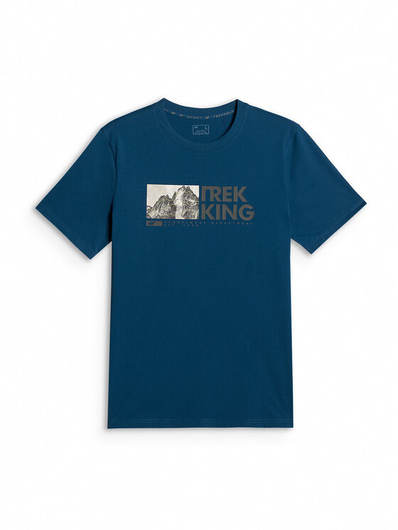 4F 4F T-Shirt TREKKING Turkusowy Regular Fit