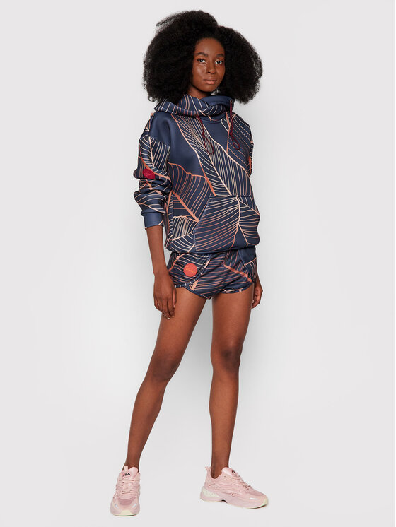 Felpa Leaves Blu scuro Oversize