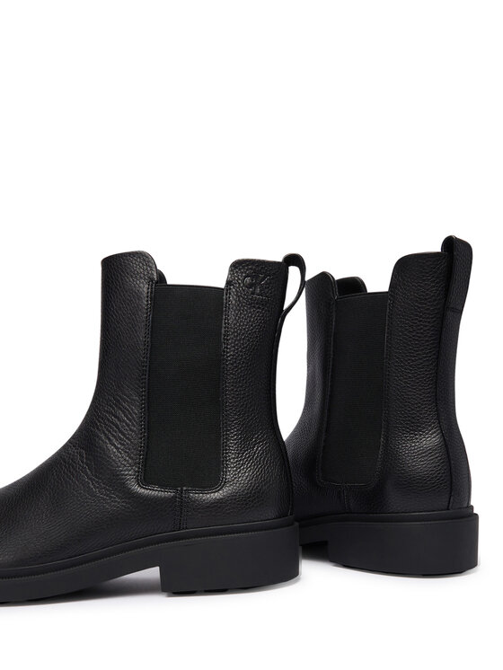 Calvin Klein Calvin Klein Členková obuv s elastickým prvkom Dress Lug Chelsea Boot Lth YM0YM01389 Čierna