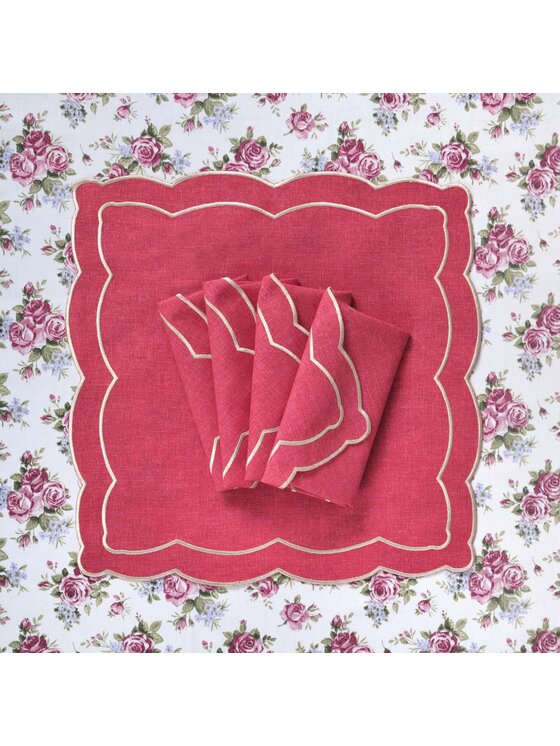Roseberry Home Roseberry Home Serwetki haftowane Magenta Onde Różowy