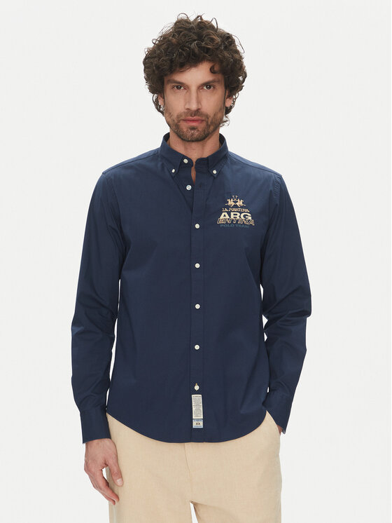 La Martina La Martina Cămașă Alfred MAC601 PP483 Bleumarin Regular Fit