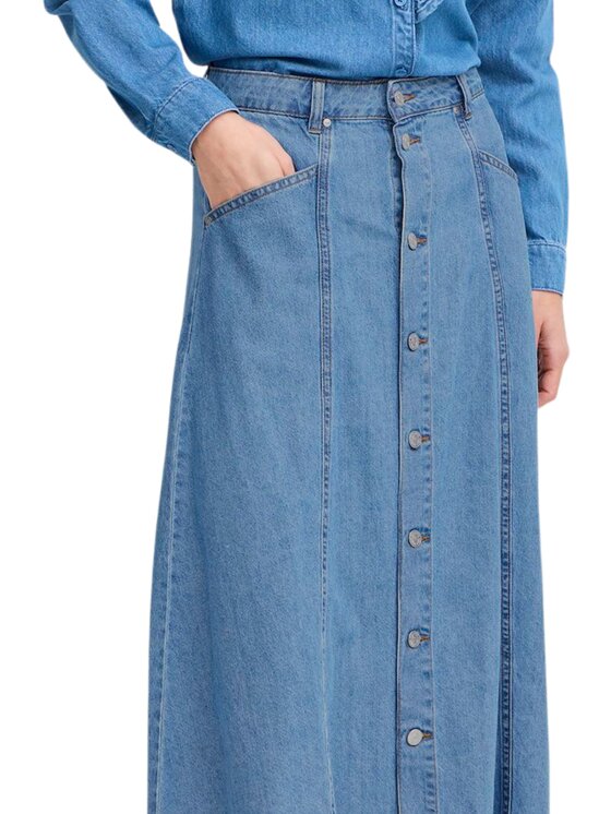 b.young b.young Φούστα maxi Gonna bykapuca skirt Μπλε Regular Fit