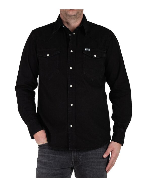 Wrangler Wrangler Krekls 112362906 Melns Regular Fit