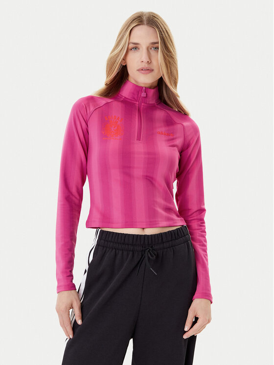 adidas adidas Pulóver Half-Zip Graphic Football JW3638 Rózsaszín Regular Fit