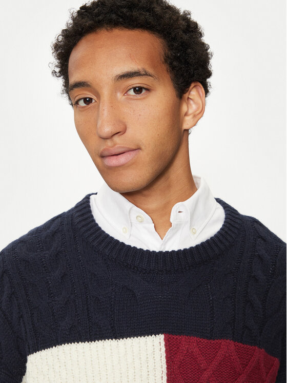 Tommy Hilfiger Tommy Hilfiger Sweter MW0MW36546 Granatowy Regular Fit