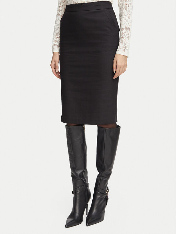 Morgan Tiesus sijonas 242-JROSE.F Juoda Slim Fit
