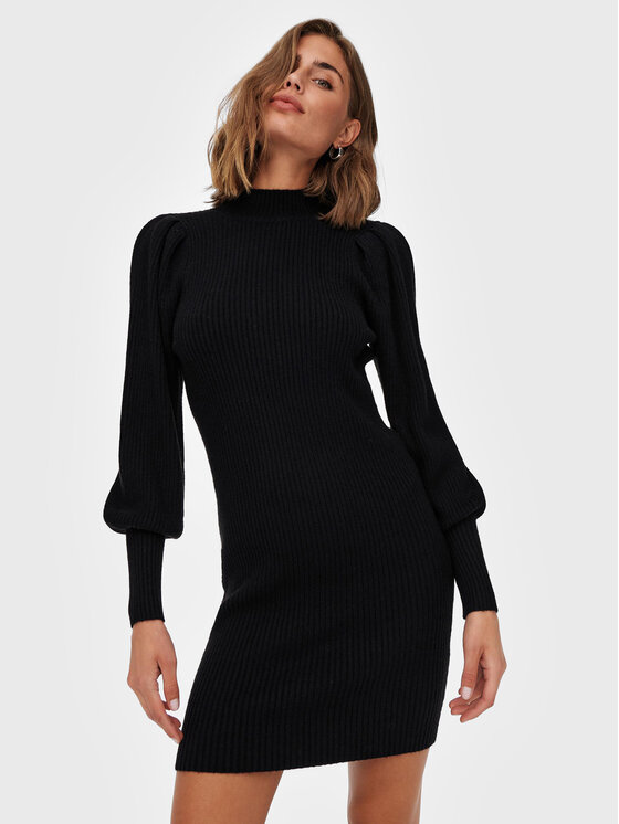ONLY ONLY Rochie tricotată Katia 15232502 Negru Comfort Fit