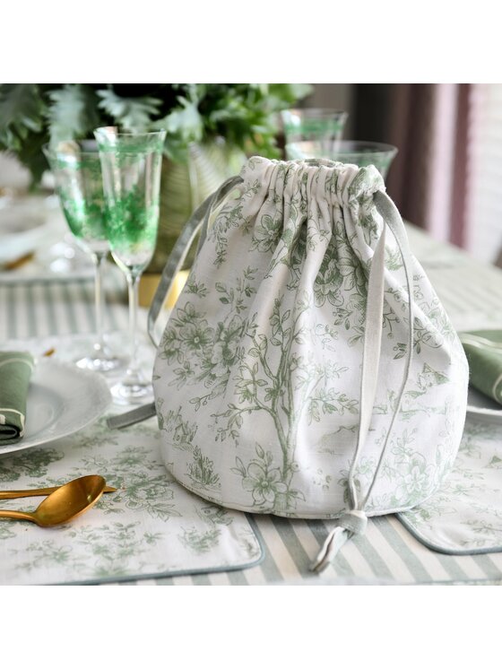 Roseberry Home Roseberry Home Chlebak Toile de Jouy Green Zielony