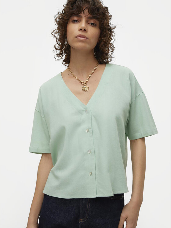 Vero Moda Vero Moda Bluzka Jesmilo 10279696 Zielony Regular Fit