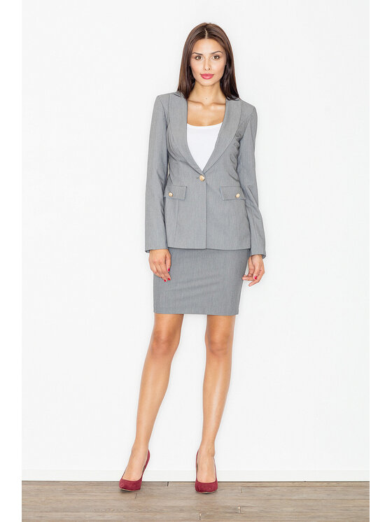 FIGL FIGL Marynarka M489 Szary Regular Fit