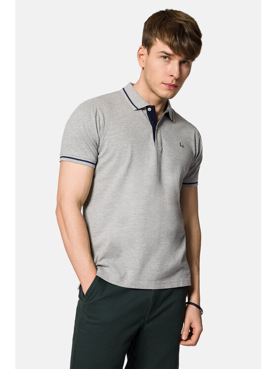 Lancerto Lancerto Polo Tom PO073123000040 Szary Regular Fit