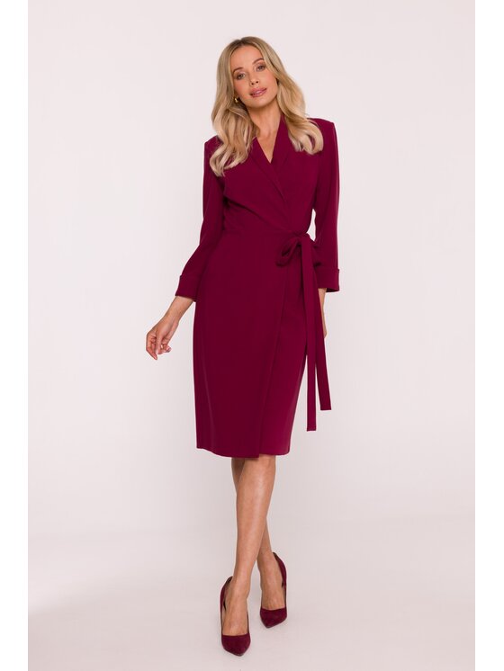 Stylove Stylove Sukienka wieczorowa S415 Bordowy A-Line Fit