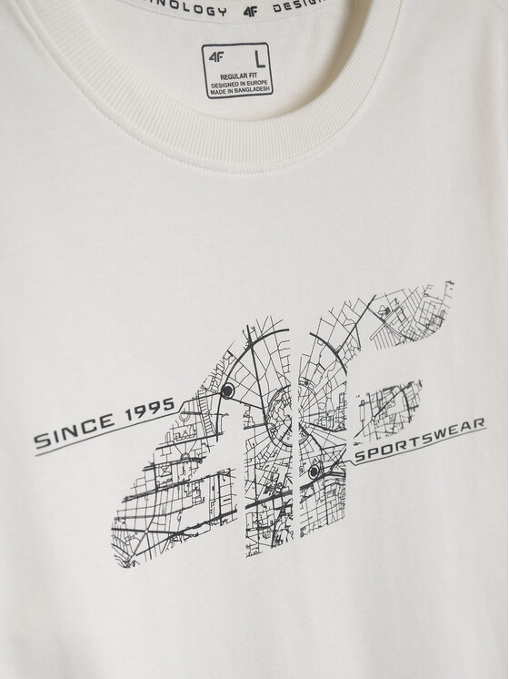 4F 4F T-Shirt CITY Biały Regular Fit