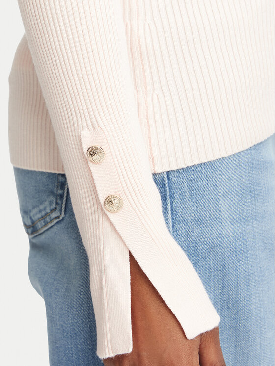 Guess Guess Bluză cu gât W6BR29 Z1417 Roz deschis Slim Fit