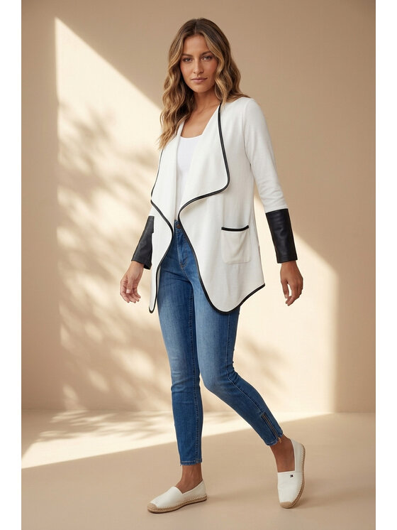 FIGL FIGL Narzutka M1361 Kremowy Regular Fit