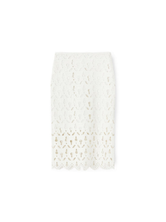 Motivi Motivi Gonna midi 1018Q001182N011 Bianco Slim Fit