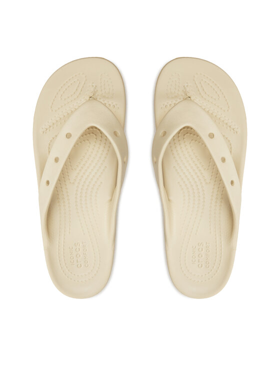 Crocs Crocs В'єтнамки Classic Platform Flip W 207714 Бежевий