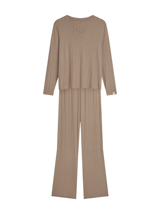 Esotiq Esotiq Piżama 44388 Beżowy Regular Fit