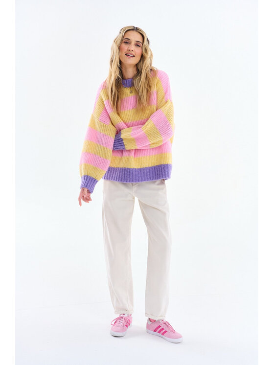 NAOKO NAOKO Sweter Lemon Sorbet Żółty Oversize