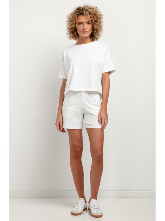 Tessita Tessita Szorty T385 Biały Straight Leg