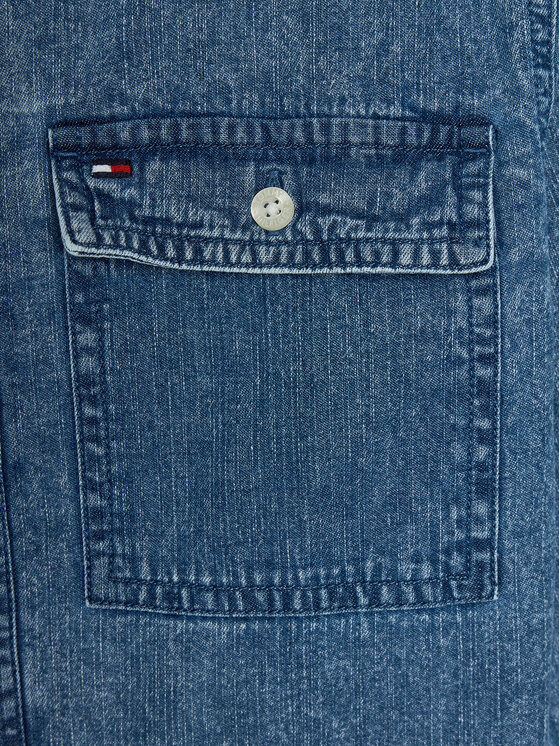 Tommy Hilfiger Tommy Hilfiger džinsiniai marškiniai Soft Denim Shirt L/S KB0KB08727 Mėlyna Regular Fit