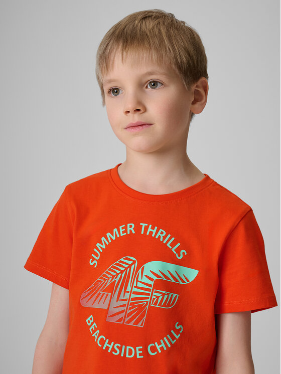 4F 4F T-Shirt BEACHSIDE CHILL Czerwony Loose Fit