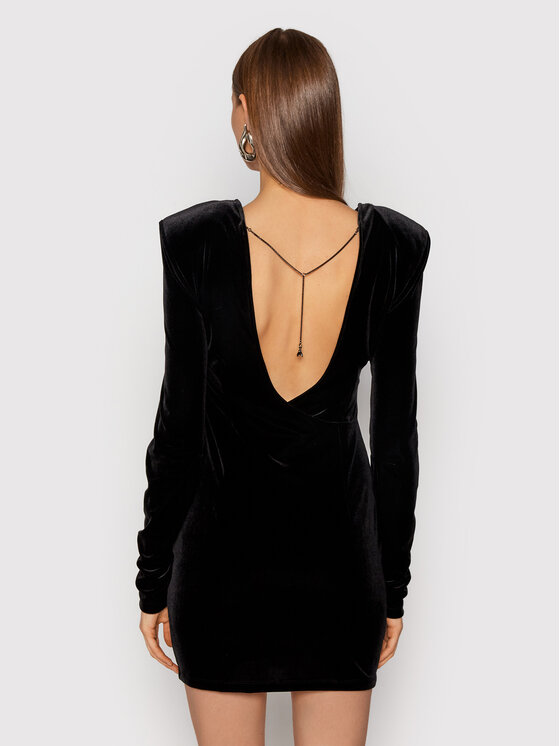 Patrizia Pepe Patrizia Pepe Коктейлна рокля 2A2308/A9V2-K103 Черен Slim Fit