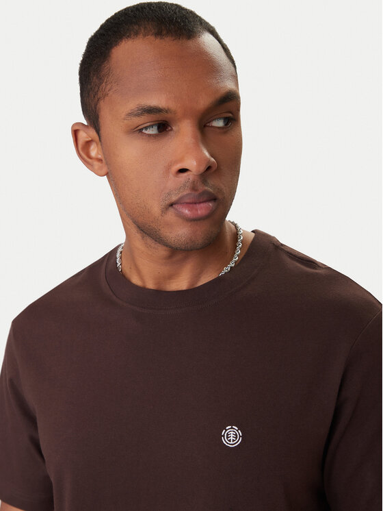 Element Element Marškinėliai Icon Embroidery ELYKT00168 Ruda Regular Fit