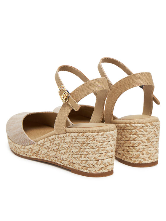 Tommy Hilfiger Tommy Hilfiger Espadrile Chambray Mid Wedge Espad FW0FW08477 Bej