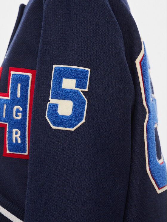 Tommy Hilfiger Tommy Hilfiger Bomber-jakk Collegiate Wool Blend Varsity WW0WW40479 Tumesinine Regular Fit