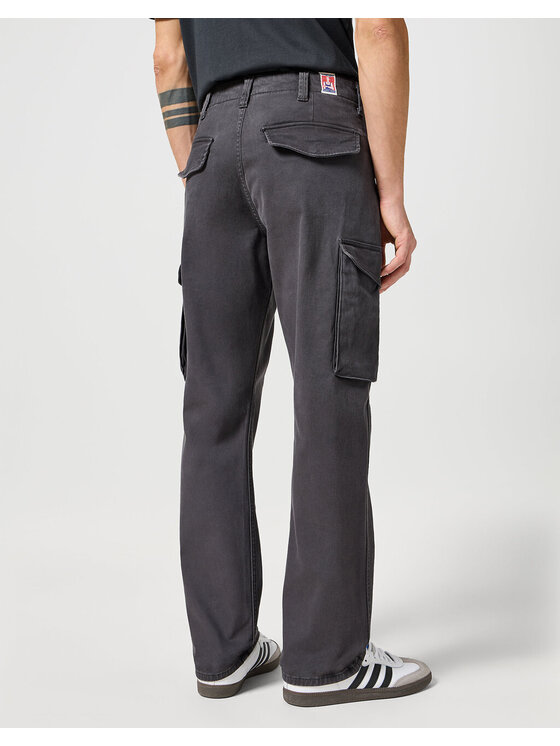 Wrangler Wrangler Spodnie materiałowe CASEY JONES CARGO Czarny Regular Fit