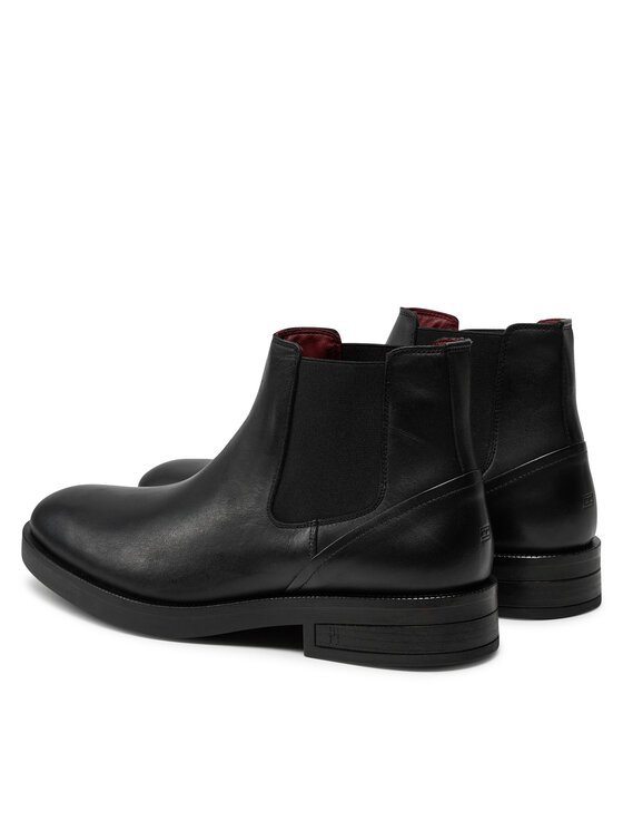 Tommy Hilfiger Tommy Hilfiger Sztyblety Premium Hilfiger Tl Lth Chelsea FM0FM05185 Czarny