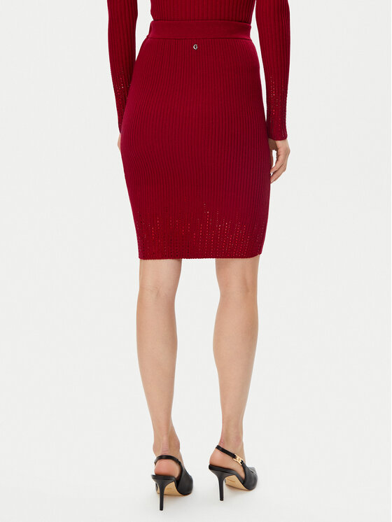 Guess Guess Puzdrová sukňa W5RD83 Z2Y50 Červená Slim Fit