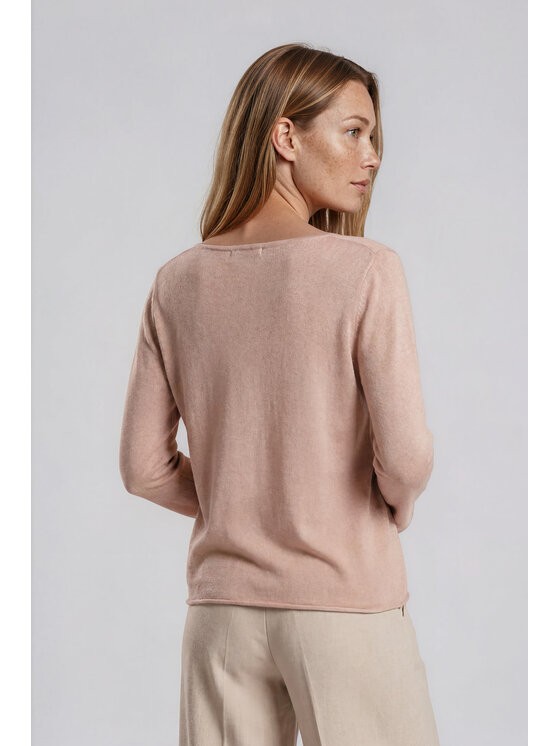 Fobya Fobya Bluzka F3035 Różowy jasny Basic Fit