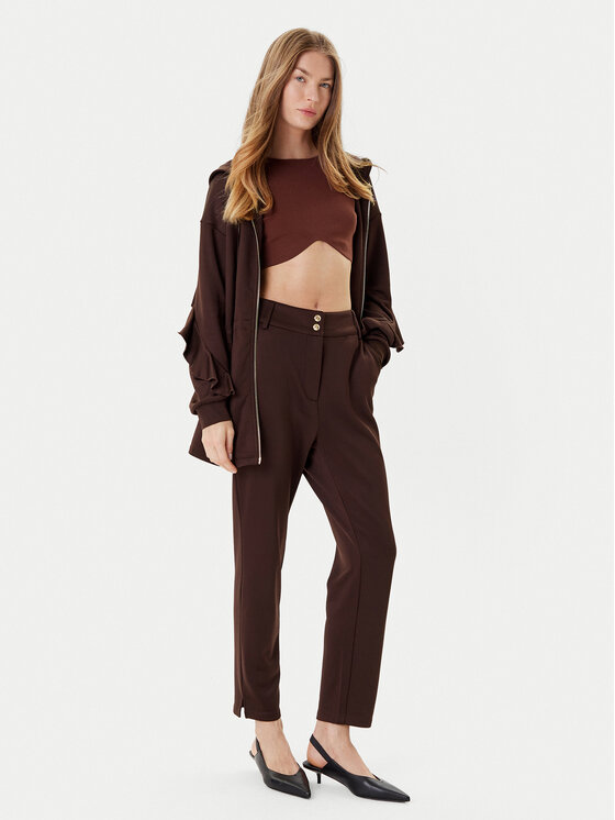 Liu Jo Sport Liu Jo Sport Hlače iz tkanine TF5106 F0778 Rjava Regular Fit