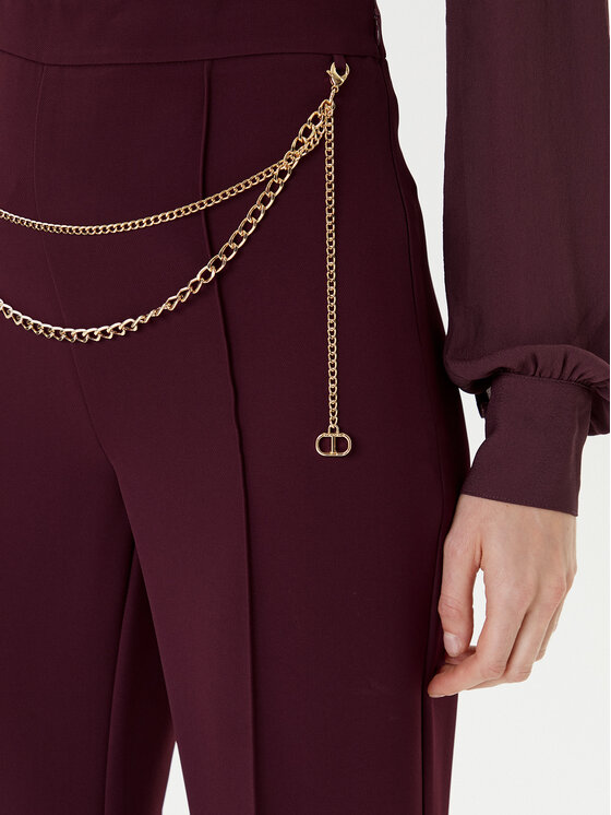 TWINSET TWINSET Palazzo hlače 252TP2281 Bordo rdeča Wide Leg