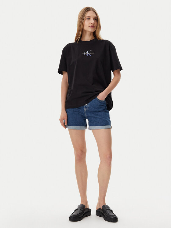Calvin Klein Jeans Calvin Klein Jeans Džínsové šortky J20J225512 Tmavomodrá Mom Fit