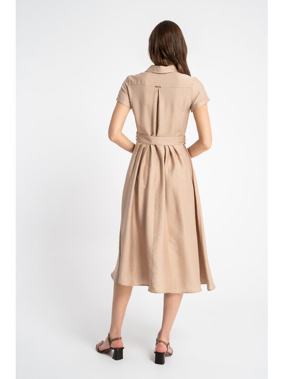 CLICK CLICK Letní šaty 60-6082 Béžová Comfortable Fit