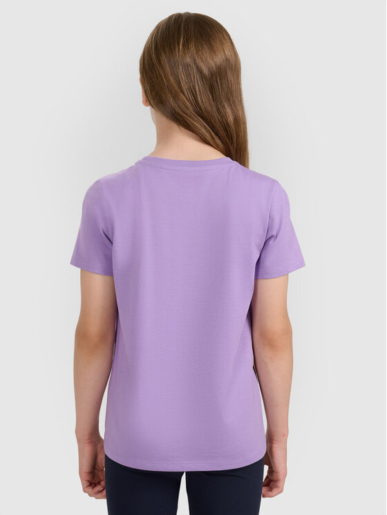 4F 4F T-Shirt BASIC+ Fioletowy Regular Fit