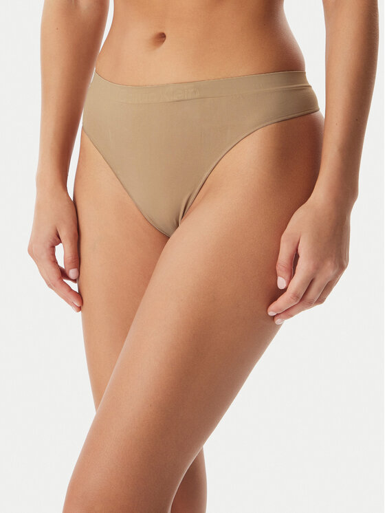 Calvin Klein Underwear Komplet stringów LV00QD5211 Beżowy