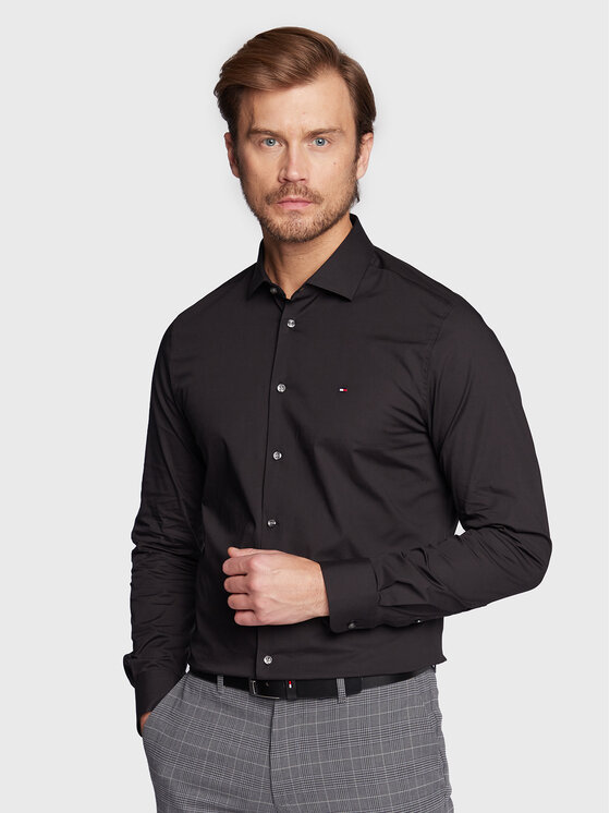 Tommy Hilfiger Tommy Hilfiger Cămașă MW0MW25040 Negru Slim Fit