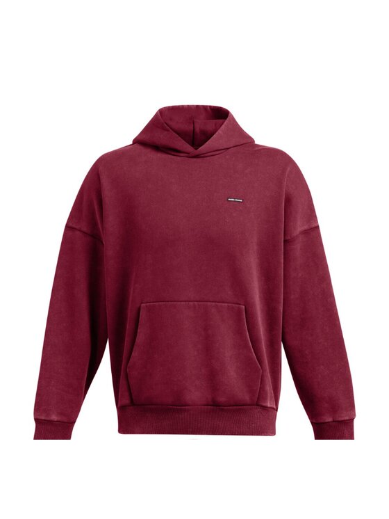 Under Armour Under Armour Bluza Icon HWT Flc Wash OS Hood Czerwony Regular Fit