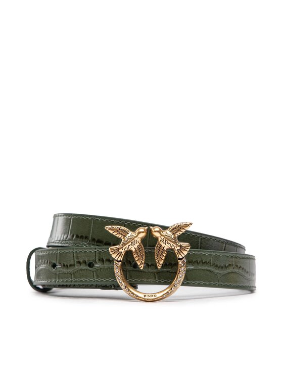 PINKO Pinko Ζώνη Γυναικεία Love Croco H2 Belt AI 22-23 PLT01 1H213V A051 Πράσινο