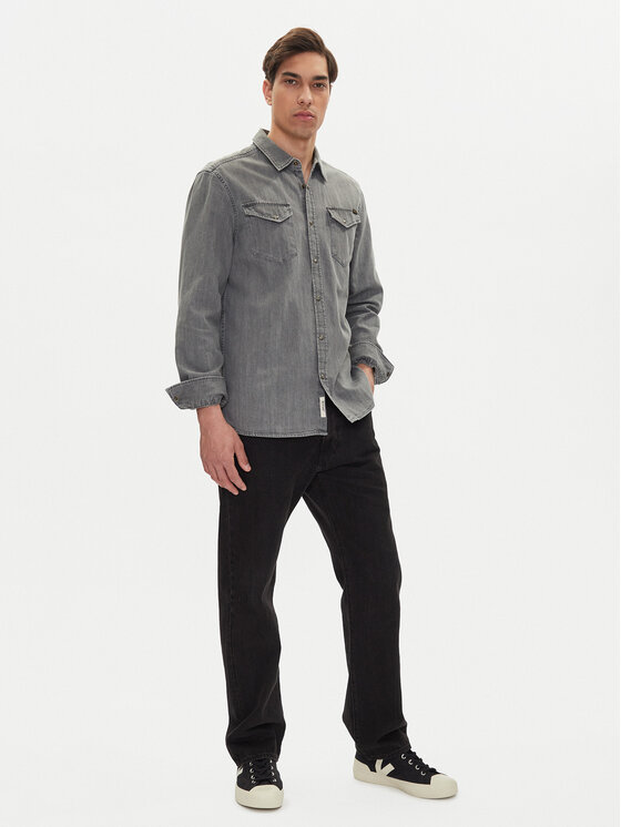 Mustang Mustang camicia di jeans Duver 1016240 Grigio Regular Fit