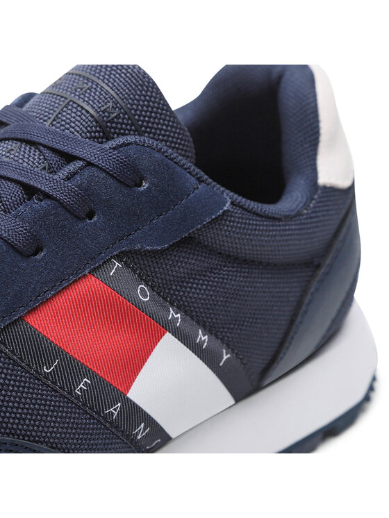 Tommy Jeans Tommy Jeans Sneakersy Retro Leather Runner EM0EM01081 Tmavomodrá